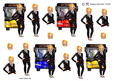  3D Kvindelig buschauffør